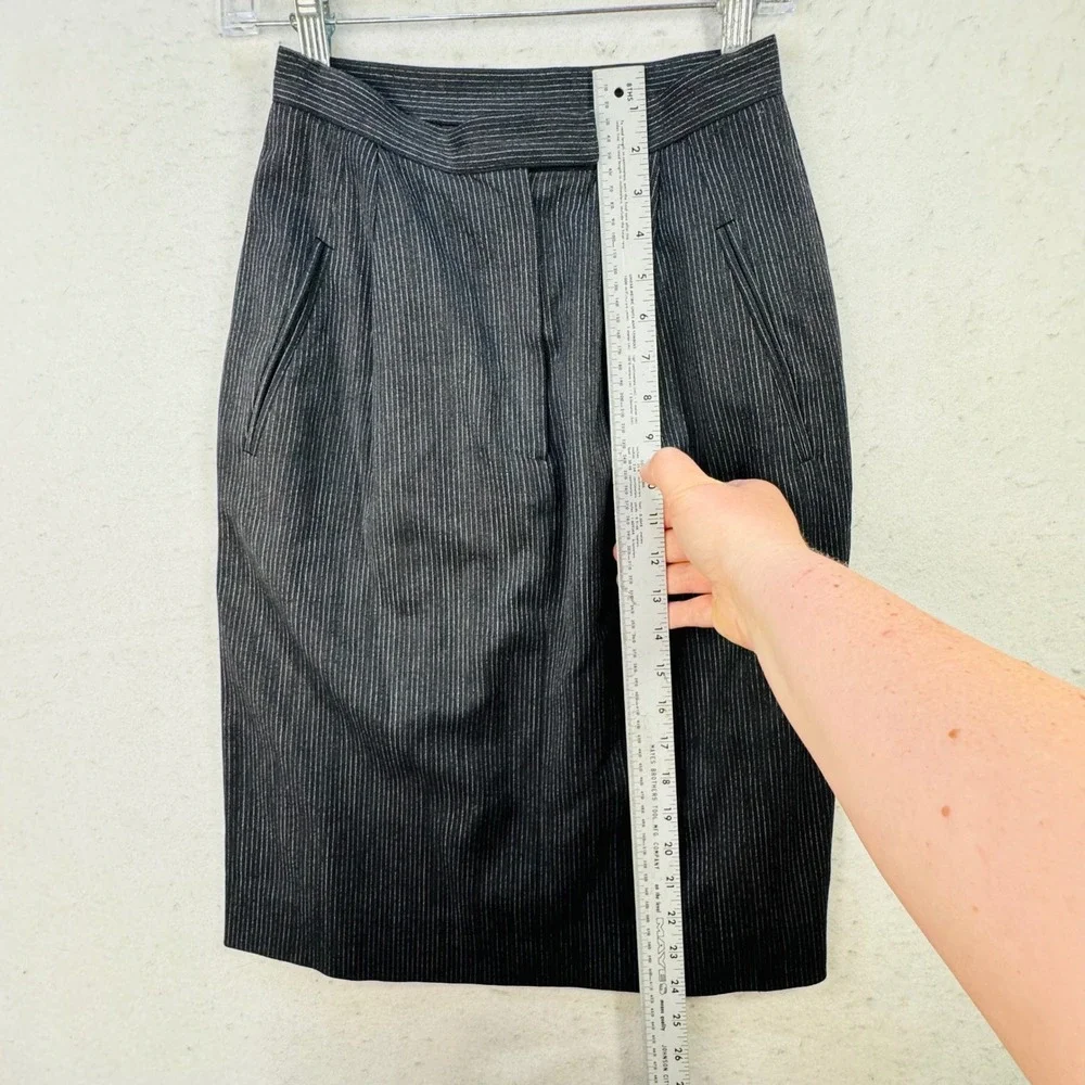 Vintage Michael Kors‎ Wool Pinstripe Pencil Skirt Women Size 4 Career Academia